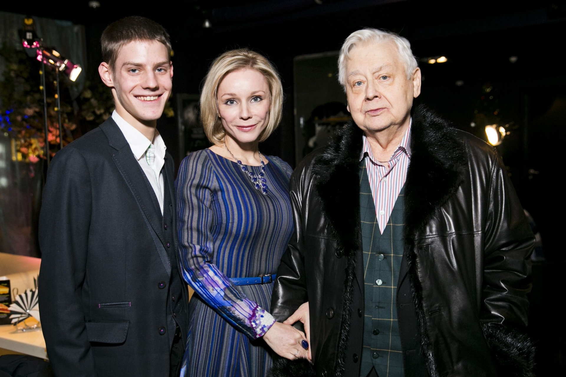 Олег Табаков, его вторая жена Марина Зудина и их сын Павел Табаков