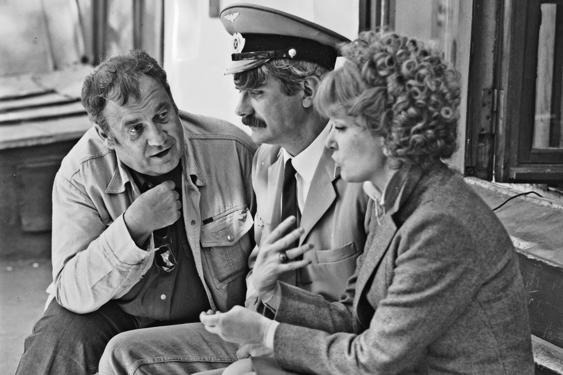 Эльдар Рязанов, Никита Михалков и Людмила Гурченко на съёмках фильма «Вокзал для двоих» (1982)