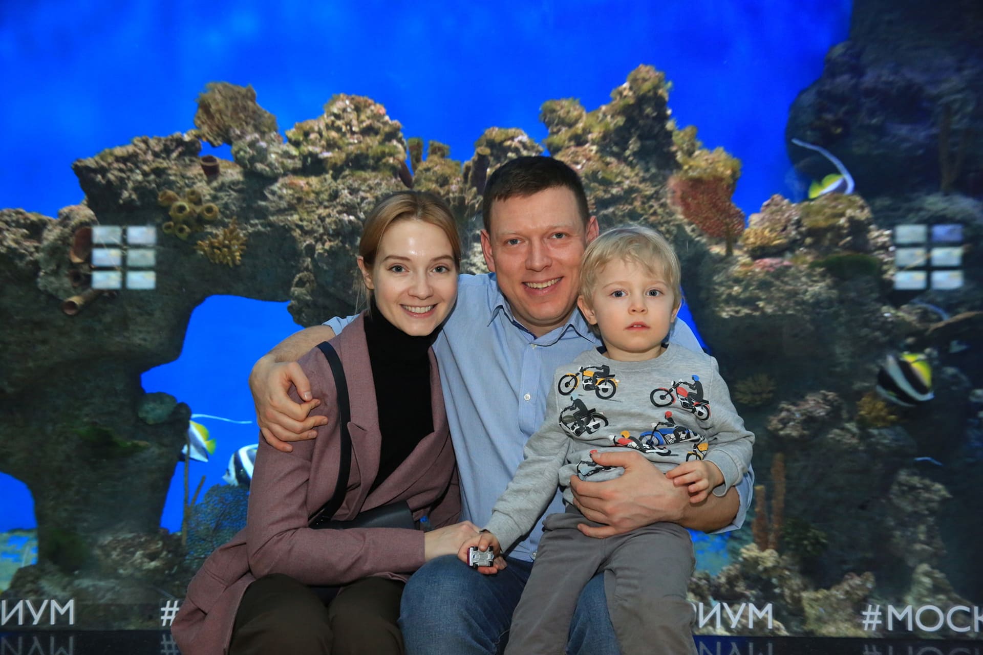 Сергей Лавыгин с женой Марией Луговой и сыном Фёдором