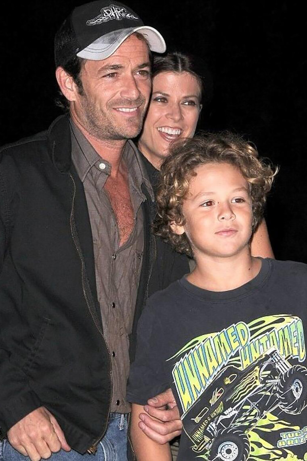 Люк Перри с бывшей женой Рейчел Шарп и сыном Джеком