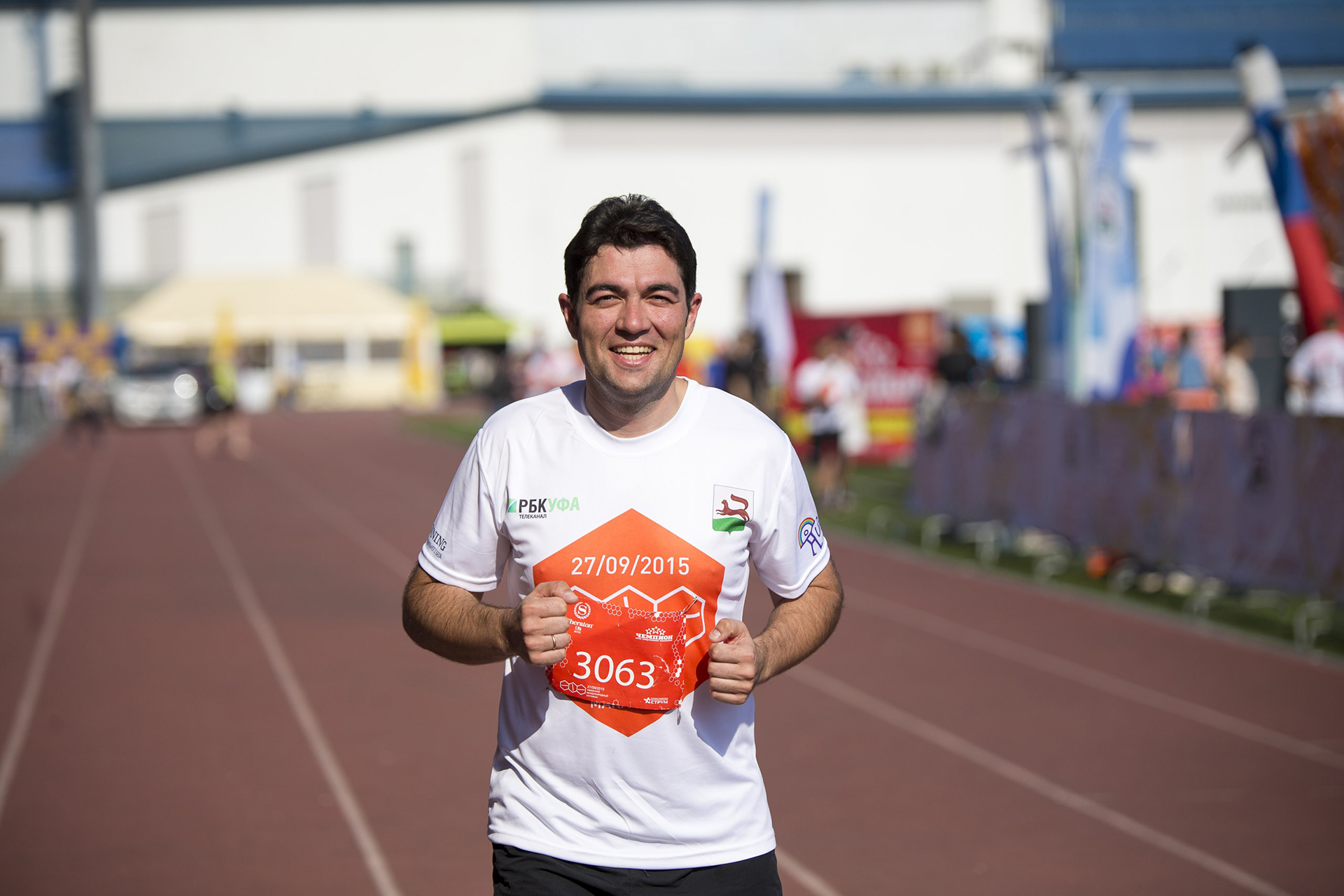 Абдрахманов Данияр Мавлиярович во время Уфимского международного марафона в 2015 году