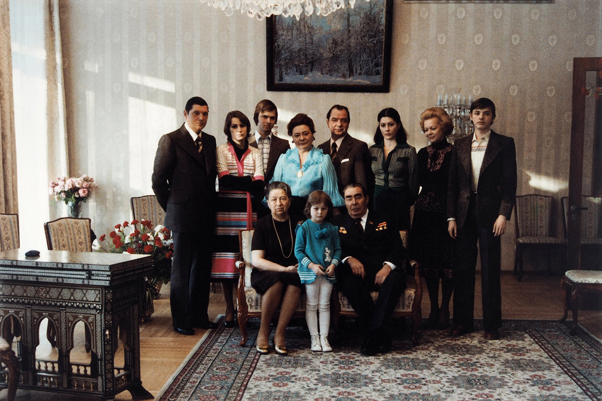 Леонид Брежнев с семьей