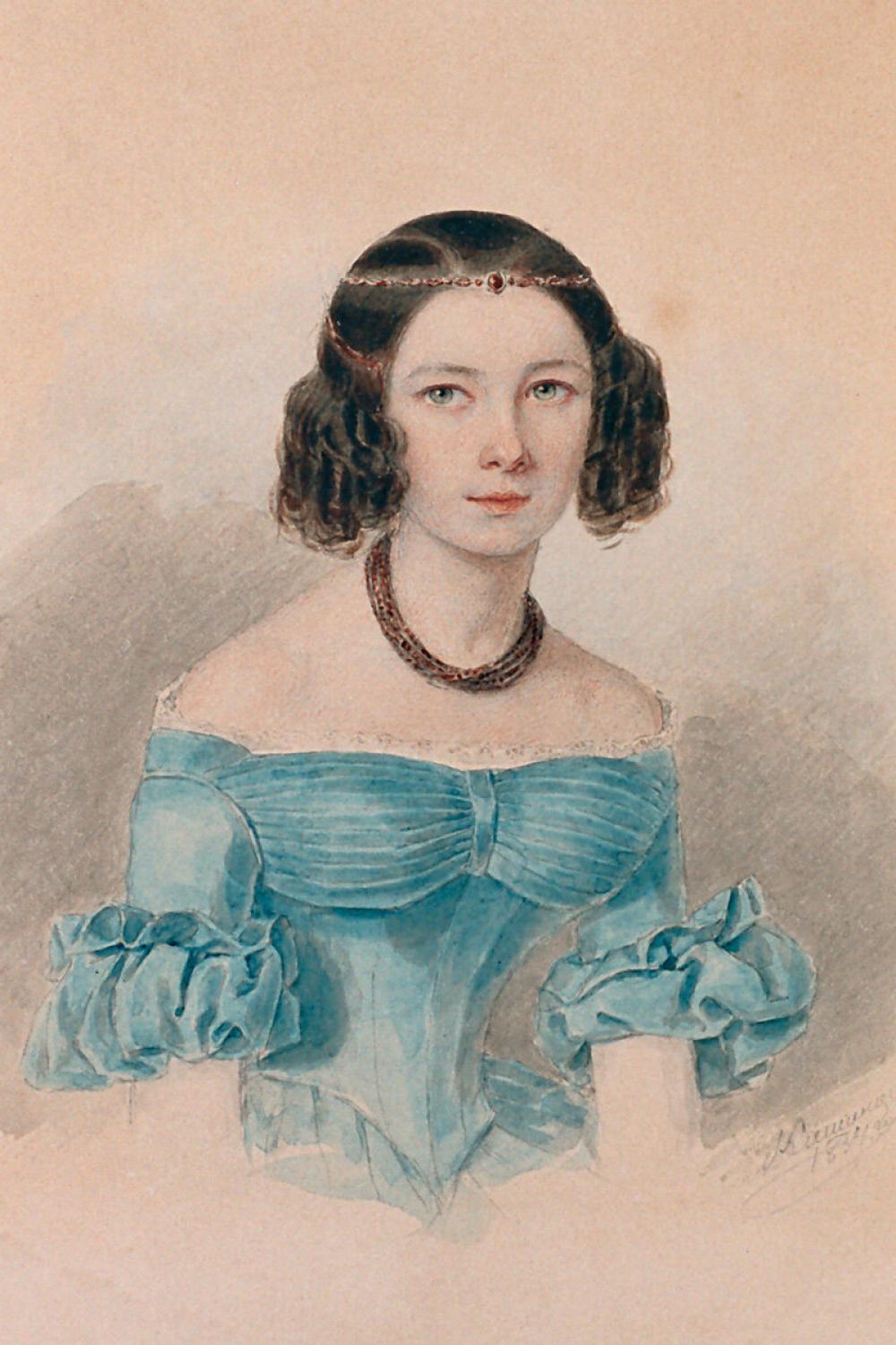 Наталья Иванова. Акварель М. А. Кашенцева, 1834 год